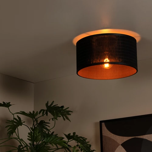 Lucide TAGALOG - Plafonnière - Ø 40 cm - 1xE27 - Zwart - sfeer 1